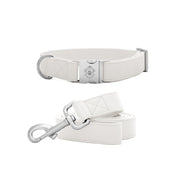 White Pearl Metallic Grey Collar & Leash Set