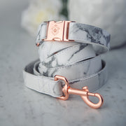 Marble Rose Gold Collar & Leash Set